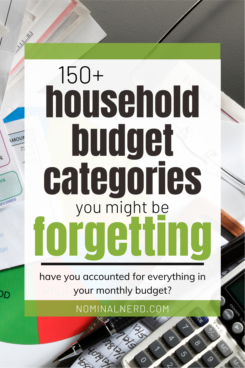 best household budget categories